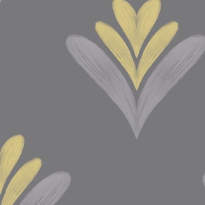 Floral Hearts Diamond in Grey & Yellow XL
