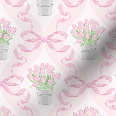 Pink Tulips Pots And Ribbons_25Size