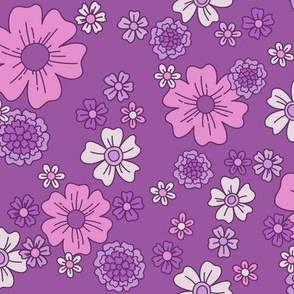 Retro Floral in Purple 
