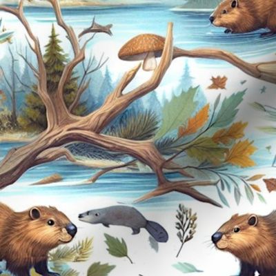 Beaver Dam Wildlife Print