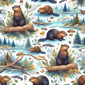 Beaver Dam Wildlife Print