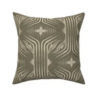 Interweaving lines textured elegant geometric with hexagons and diamonds - earthy vintage olive green - large