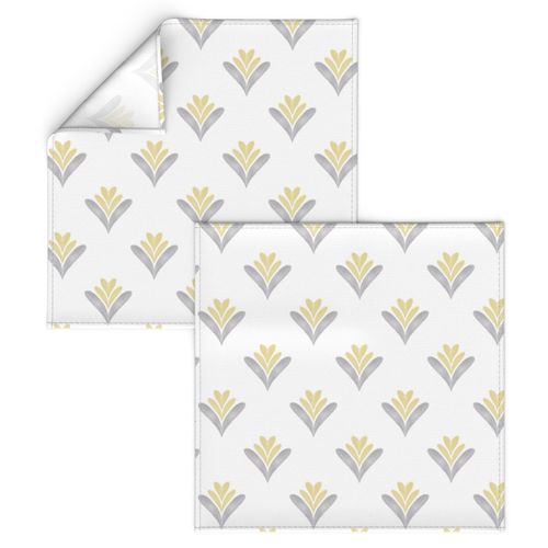 Floral Hearts Diamond in Grey, Yellow & White  Small