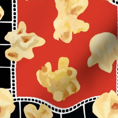 Movie Film Checkers & Buttered Popcorn - (L) Robust Red