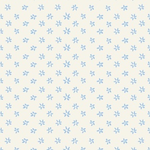 Little Blue Flowers Cream background