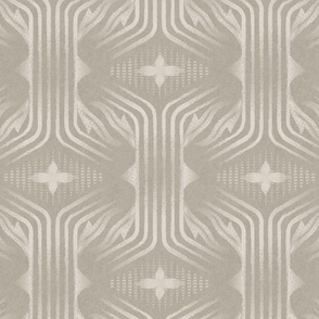 Interweaving lines textured elegant geometric with hexagons and diamonds - soft warm neutral greige, light beige - large