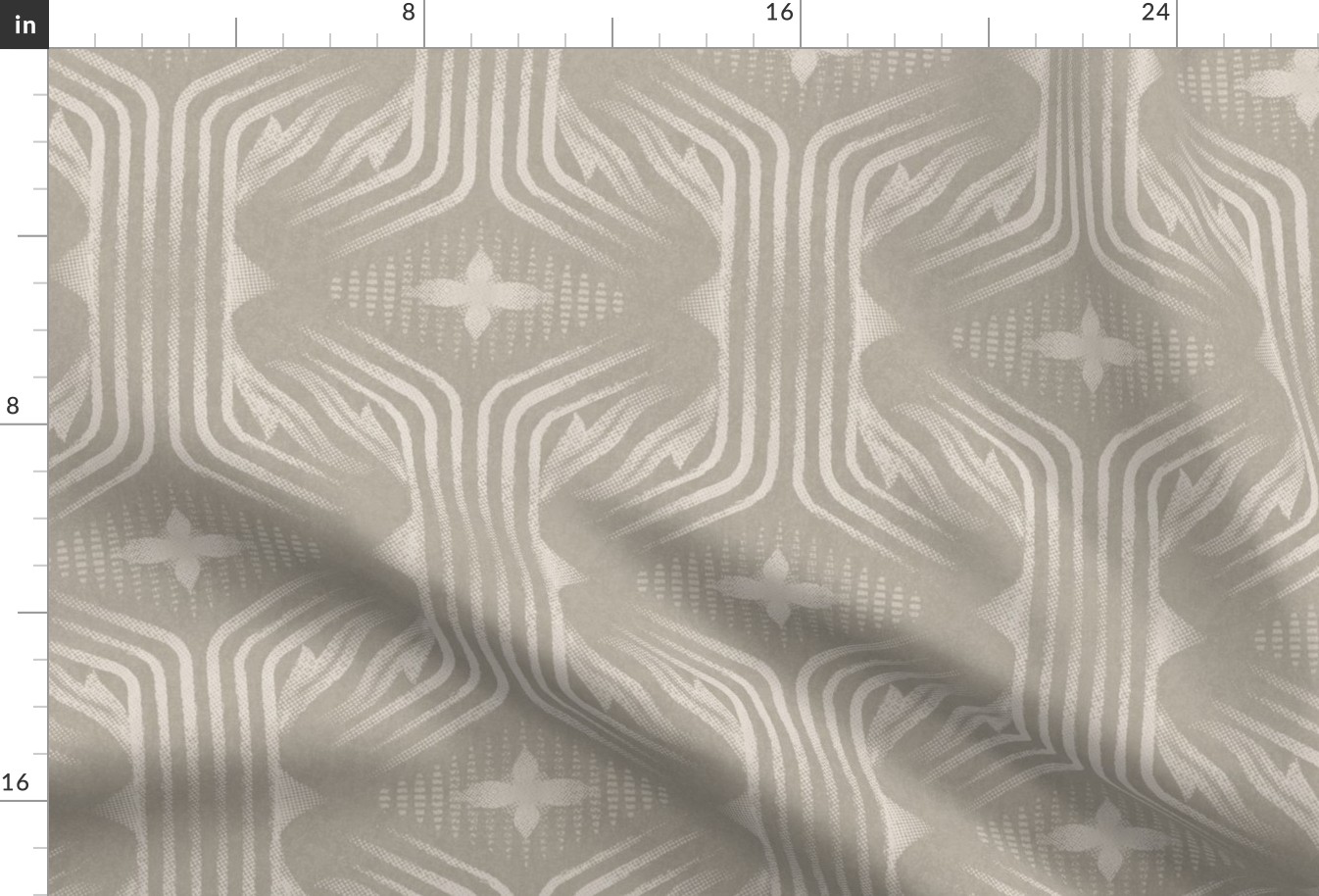 Interweaving lines textured elegant geometric with hexagons and diamonds - soft warm neutral greige, light beige - large