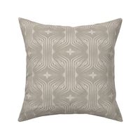 Interweaving lines textured elegant geometric with hexagons and diamonds - soft warm neutral greige, light beige - medium