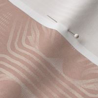 Interweaving lines textured elegant geometric with hexagons and diamonds - soft blush pink, earthy tonal pink - extra large