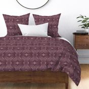 Interweaving lines textured elegant geometric with hexagons and diamonds - moody burgundy, dark maroon - large