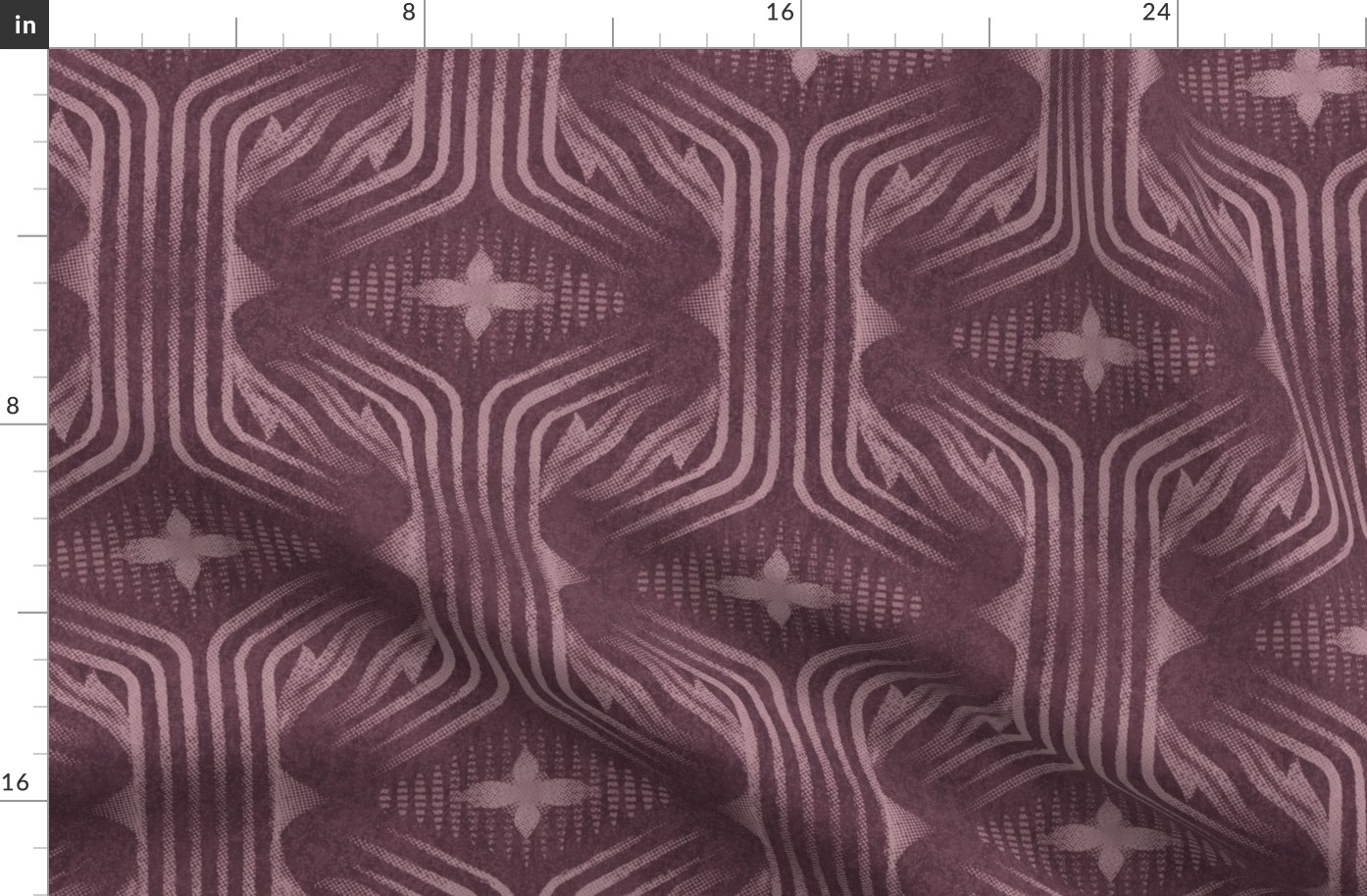 Interweaving lines textured elegant geometric with hexagons and diamonds - moody burgundy, dark maroon - large