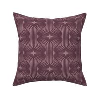 Interweaving lines textured elegant geometric with hexagons and diamonds - moody burgundy, dark maroon - medium