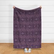 Interweaving lines textured elegant geometric with hexagons and diamonds - dramatic royal purple, moody purple - extra large