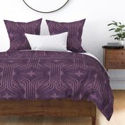 Interweaving lines textured elegant geometric with hexagons and diamonds - dramatic royal purple, moody purple - extra large