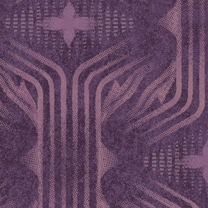 Interweaving lines textured elegant geometric with hexagons and diamonds - dramatic royal purple, moody purple - extra large