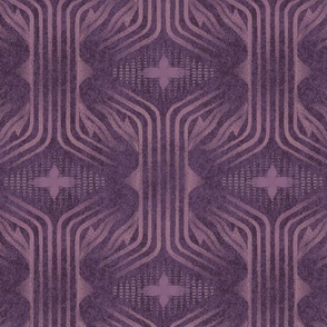 Interweaving lines textured elegant geometric with hexagons and diamonds - dramatic royal purple, moody purple - large