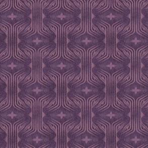 Interweaving lines textured elegant geometric with hexagons and diamonds - dramatic royal purple, moody purple - medium