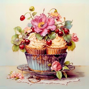 Deluxe cupcake at the pastry shop for a cushion or in a frame!