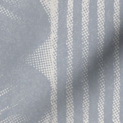 Interweaving lines textured elegant geometric with hexagons and diamonds -cool blue-grey, soft tonal blue - extra large