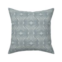 Interweaving lines textured elegant geometric with hexagons and diamonds - very textured warm blue-grey, soft tonal french blue - medium