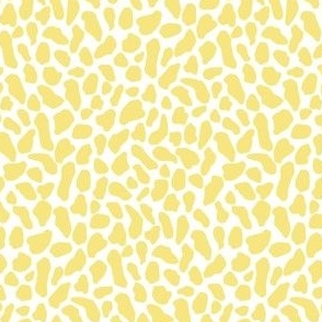 Small wild animal print, two color, yellow on white ground.