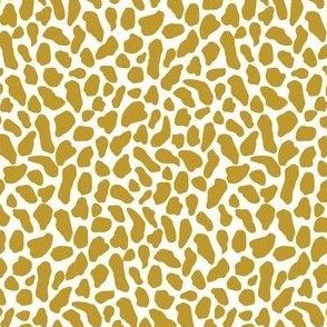 Small wild animal print, two color, dark gold on white ground.