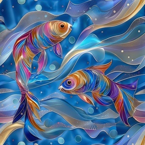 Colorful Rainbow Striped Enamel Fish
