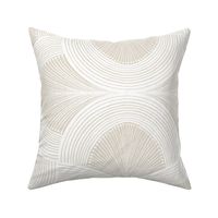 Nova - Clay Tan Beige White - Ogee Geometric Sea Shell Art Deco Pattern - Refined Bohemian - Soft Neutral Earth Tones - Monochrome - Maximalism - Large