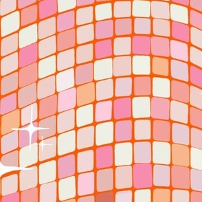 Wavy Disco Party Wall Backdrop - hot pink, orange, blush, violet lavender