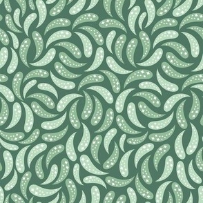 Retro Paisley (green & mint) SMALL/ Retro / Vintage / Fall
