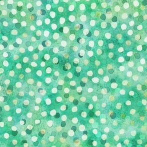 Confetti Party Wall- Watercolor Polka Dots- Festive Celebration- Underwater- Under the Sea- Mermaid- Summer- Bright Mint Green- Turquoise- Dopamine Wallpaper
