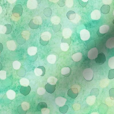 Confetti Party Wall- Watercolor Polka Dots- Festive Celebration- Underwater- Under the Sea- Mermaid- Summer- Bright Mint Green- Dopamine Wallpaper