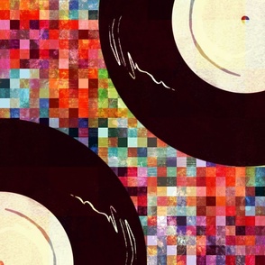 Colorful pixels background vinyl records-Big