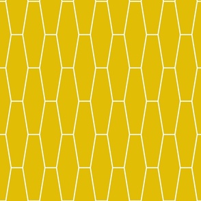 dijon yellow and white long hexagon tiles