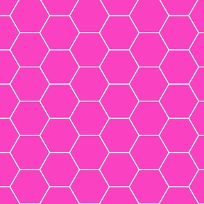 hot pink and white hexagon tiles