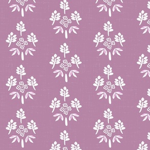 Lilac Purple  Block Print Floral - Minimal 
