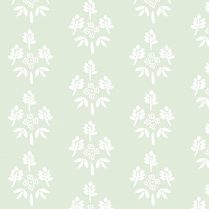 Mint Green  Block Print - Flower - Simple - medium scale
