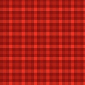 red orange pattern on a checkered shirt 