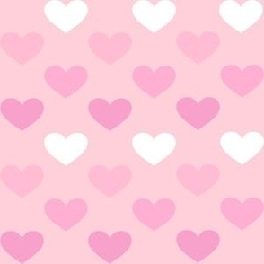 Medium Pink on Pink Cutie Hearts