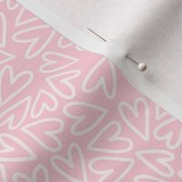 Small White Hearts on Baby Pink