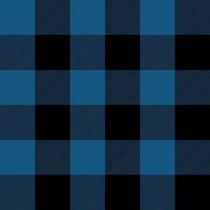 3 inch dark blue and black buffalo check