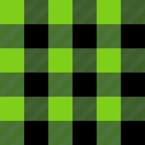 3 inch bright green and black buffalo check