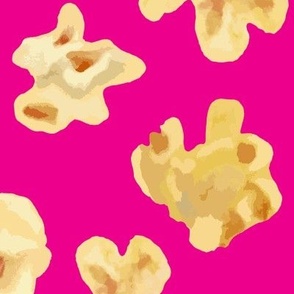 Buttered Popcorn on Fuchsia Pink (XL)