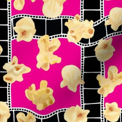 Movie Film Plaid Checks ✦ Buttered Popcorn - (M) Fuchsia Pink