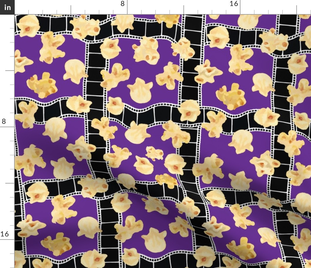 Movie Film Checkers ✦ Buttered Popcorn - (M) Amethyst Purple
