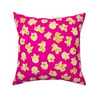 Buttered Popcorn on Fuchsia Pink (M)