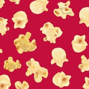 Buttered Popcorn on Crimson Red (M)