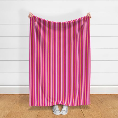 Triple Stripes - Fuchsia Yellow White