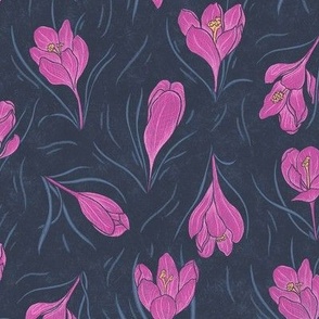 l/ bright pink spring floral ditsy