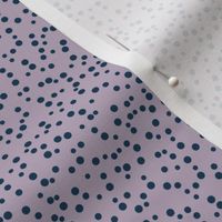 Classic dots | scattered dots | polka dots – dark blue with violet purble background – Small (S) Scale – fits the Ice Cream Neighborhood Collection, indulgent, sweet, playful, nostalgic, quilting, summer